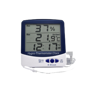 Thermometer with Alarm Clock