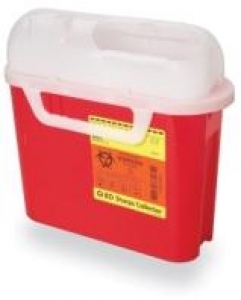 Container   Sharps Horizontal Entry Red 5Qt