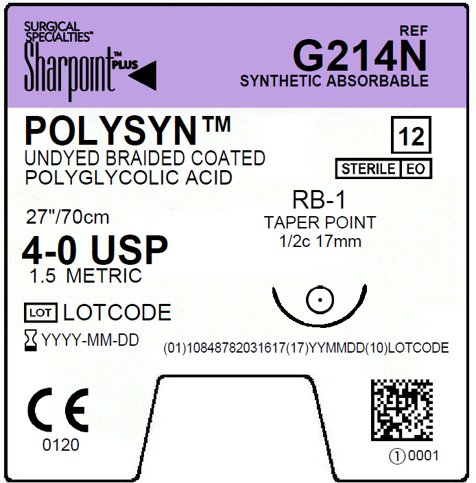 Suture   Polysyn 4 0 Undyed 1X27 Rb 1