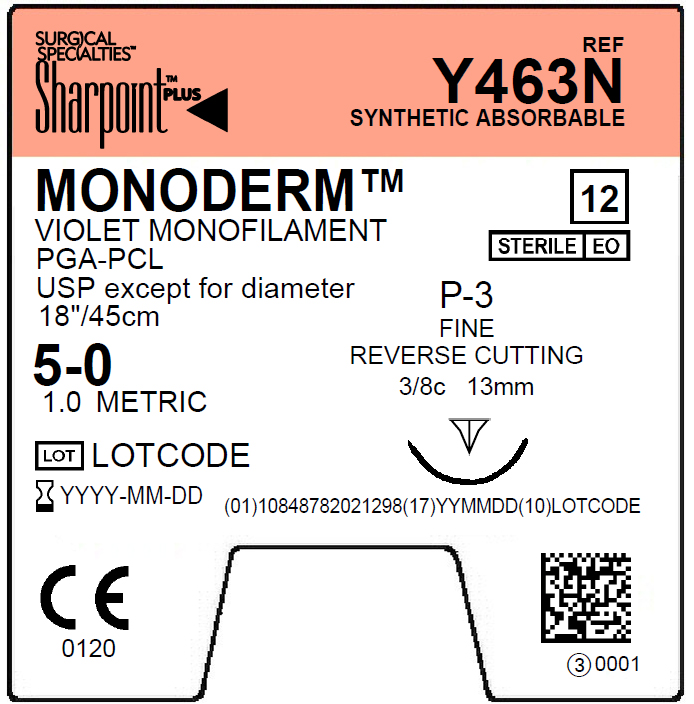 Suture   Monoderm 5 0 Violet 1X18 P 3
