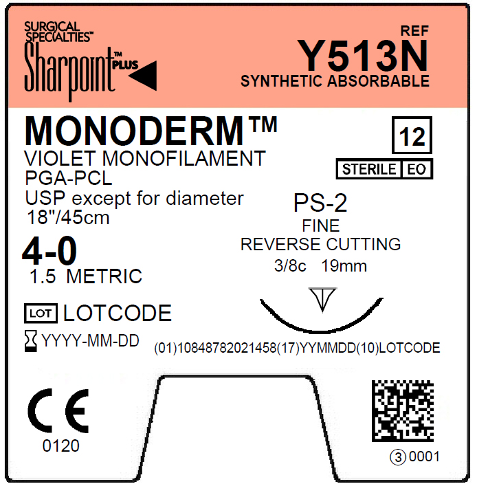Suture   Monoderm 4 0 Violet 1X18 Ps 2